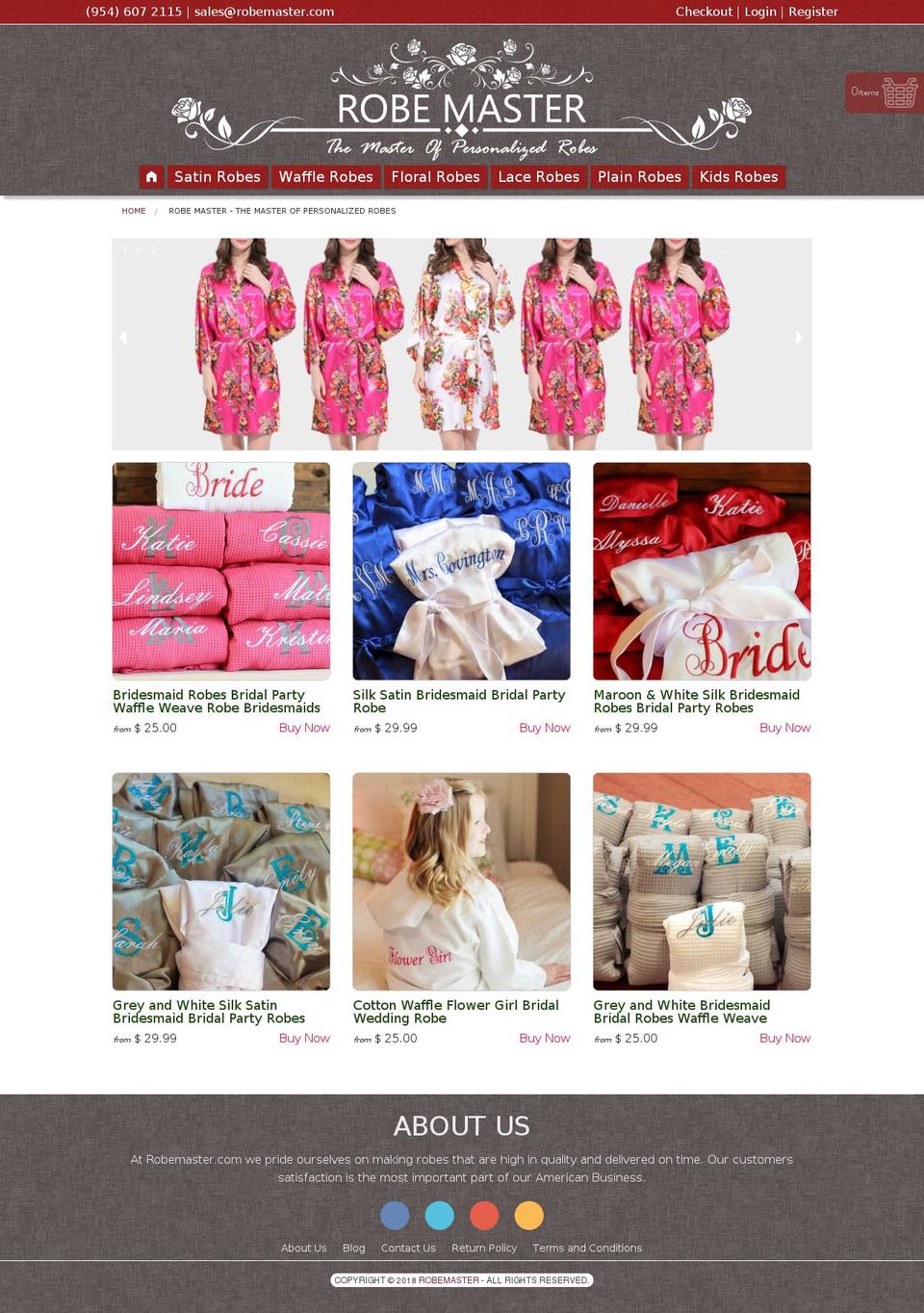 wedding Shopify theme site example robemaster.com