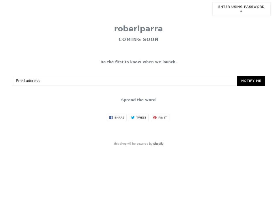 roberiparra.com shopify website screenshot