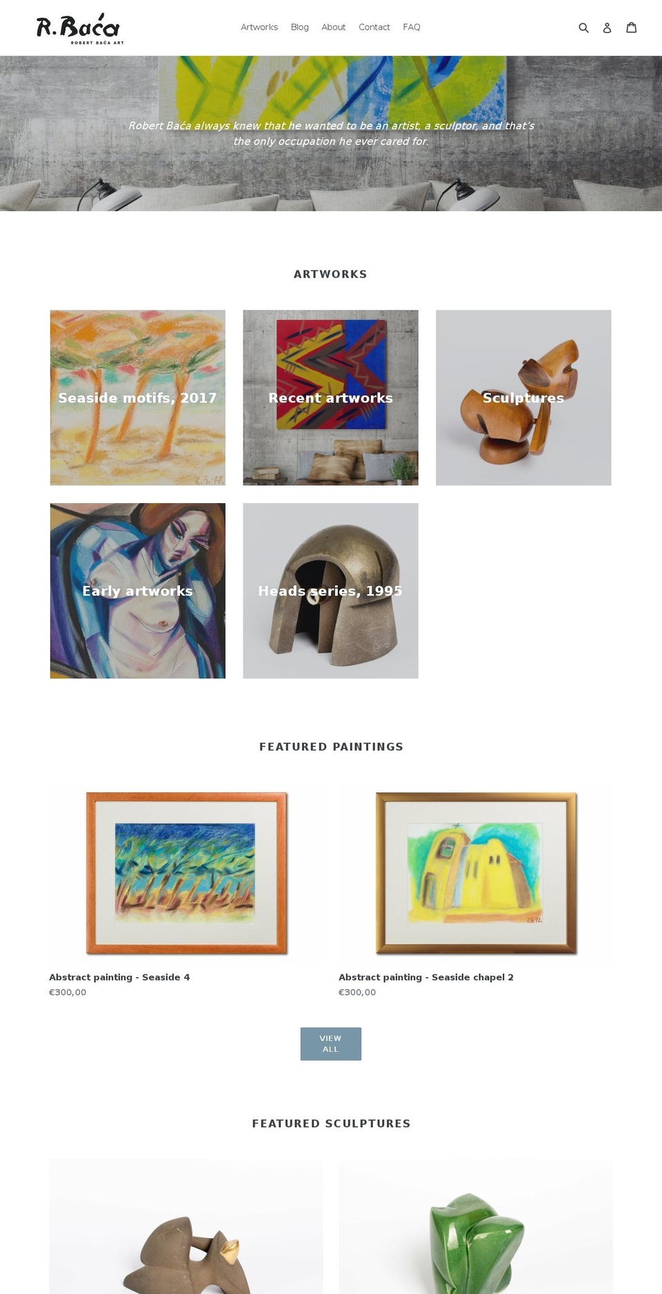 robert-baca.com — Shopify storefront screenshot