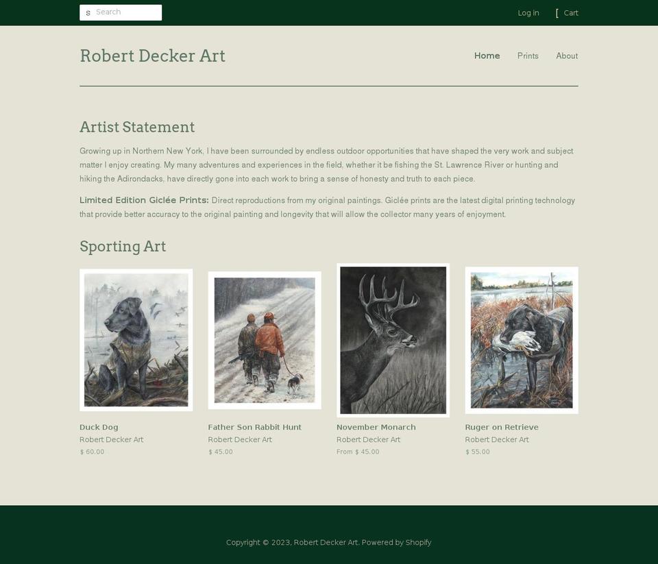 robert-decker-art.myshopify.com shopify website screenshot