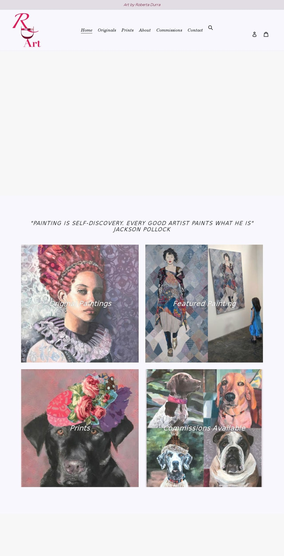 robertadurra.com shopify website screenshot