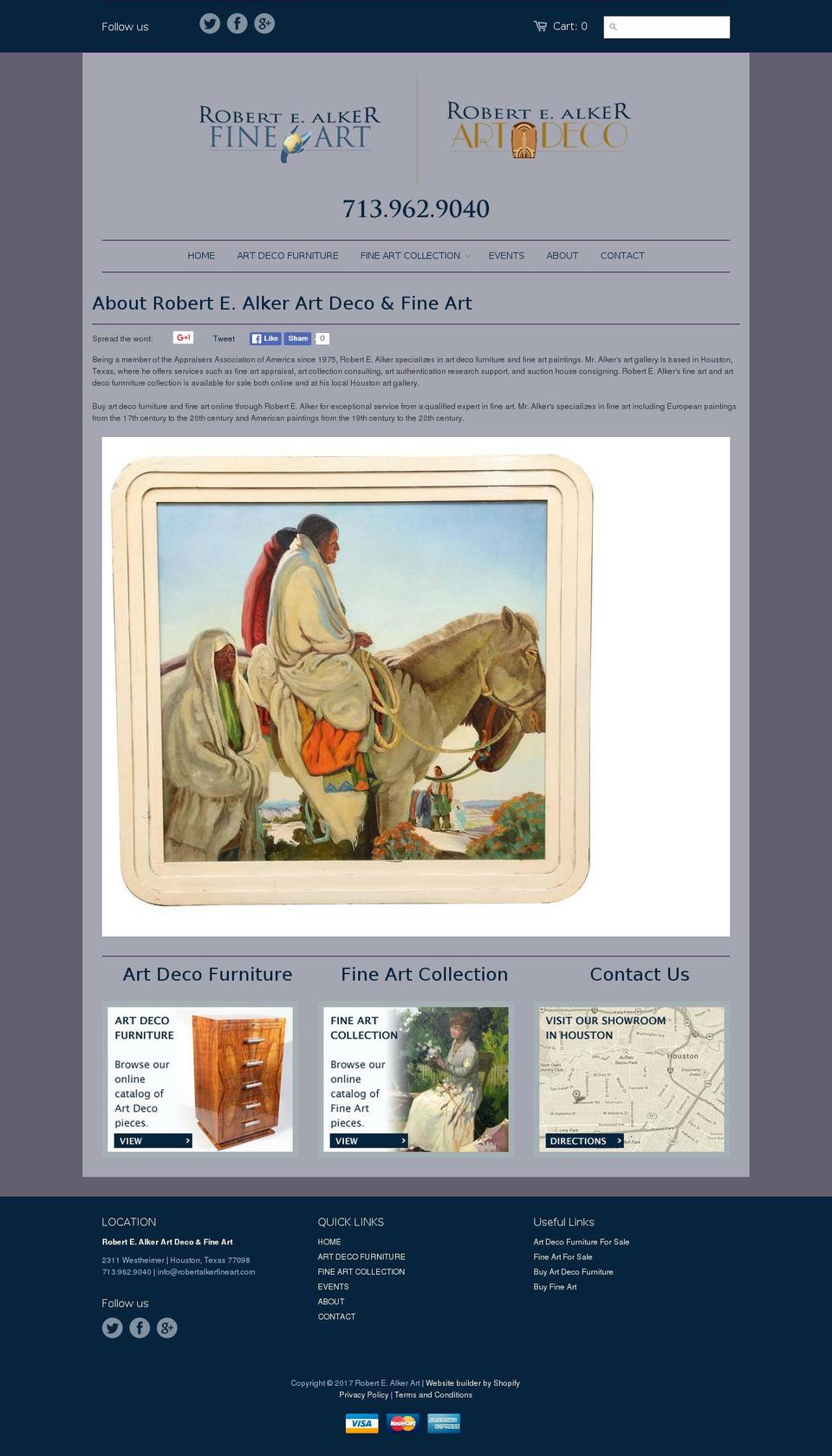 robertalkerfineart.com shopify website screenshot