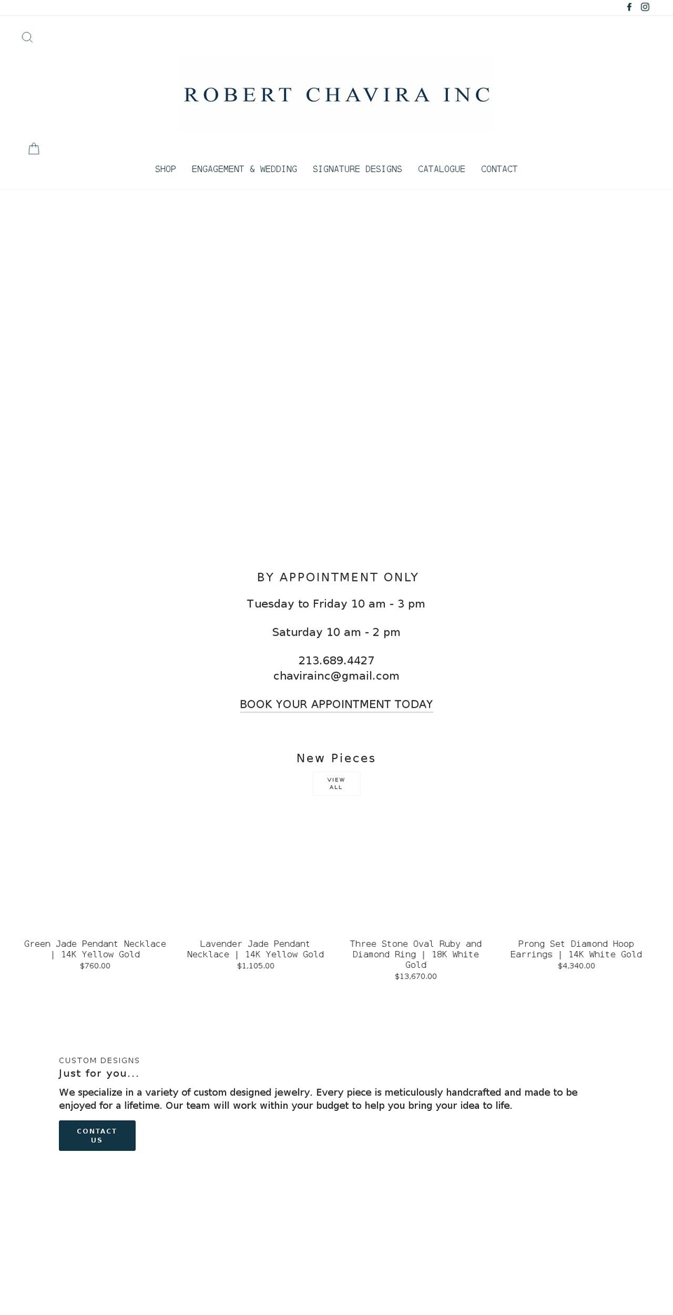 robertchavirainc.com shopify website screenshot