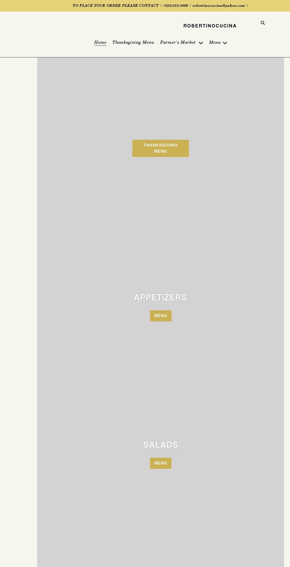 robertinocucina.com shopify website screenshot