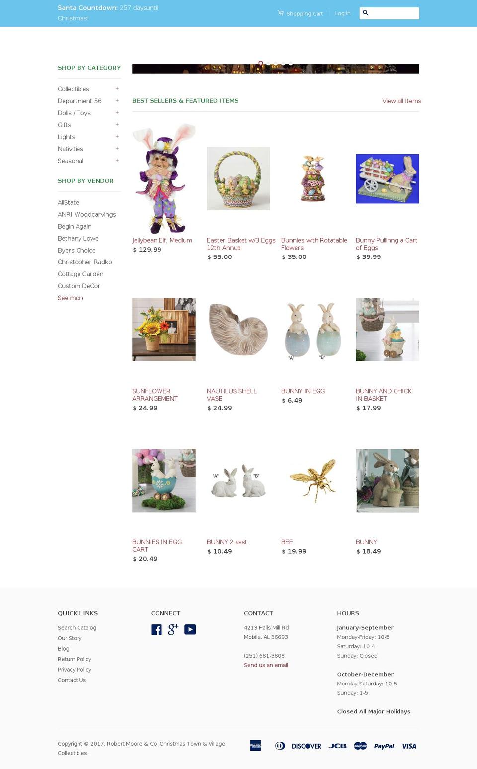 robertmoorechristmastown.com shopify website screenshot