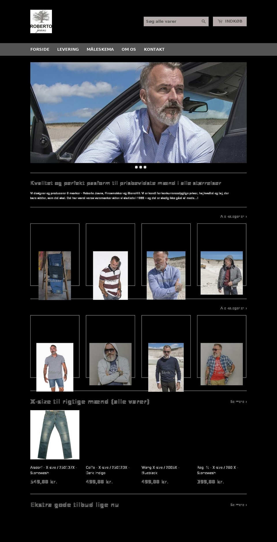 roberto-jeans.dk shopify website screenshot