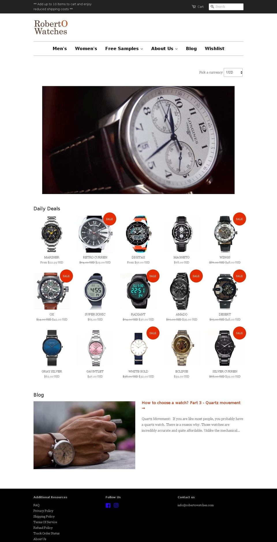 robertowatches.com shopify website screenshot