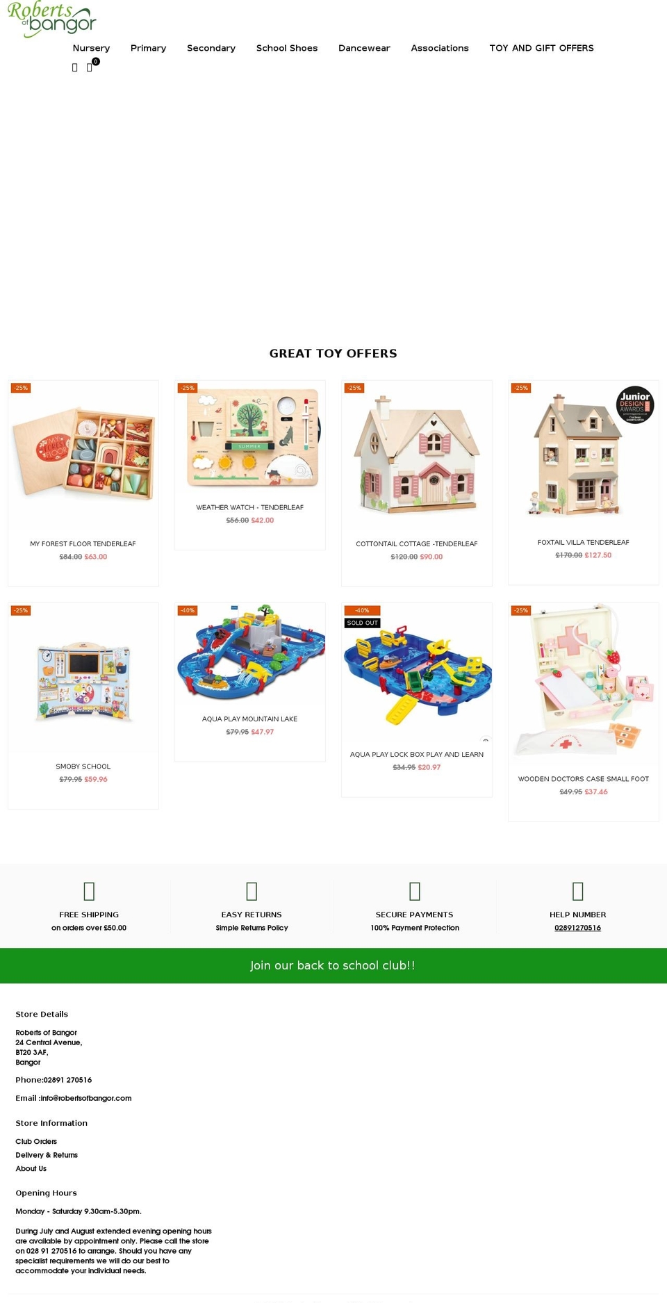 robertsofbangor.com shopify website screenshot