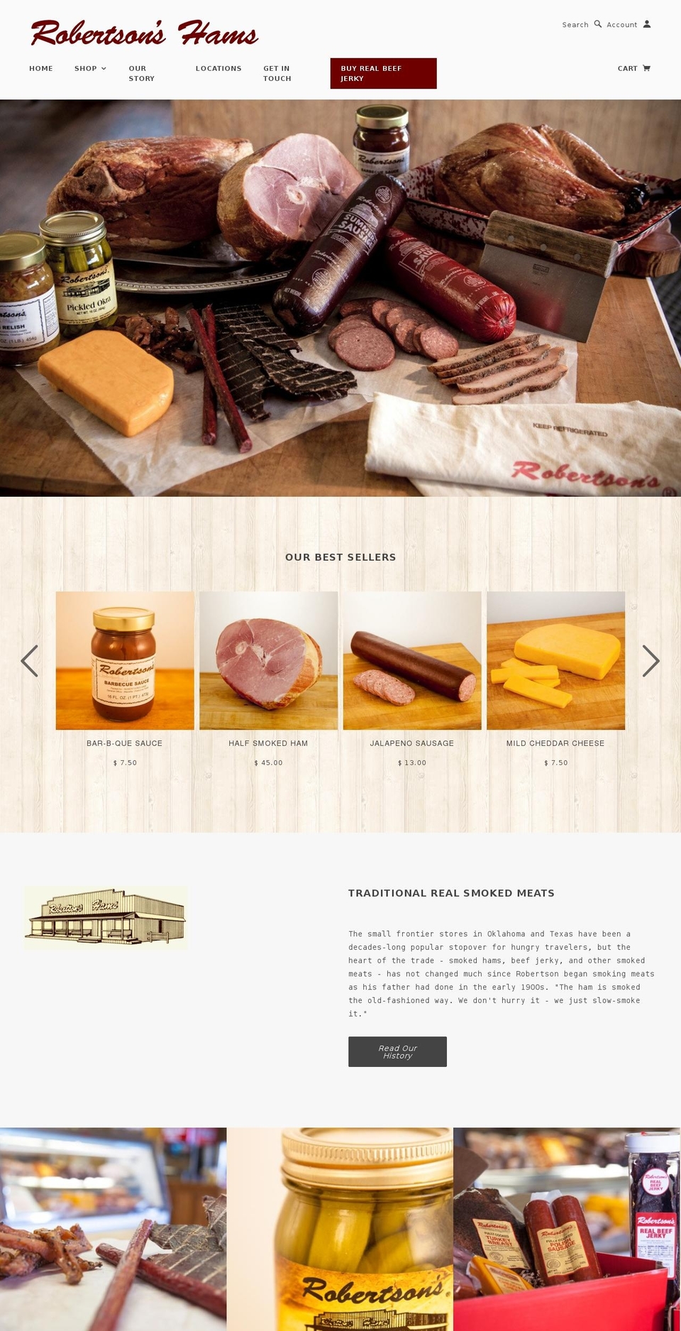 robertsonsbeefjerky.com — Shopify storefront screenshot