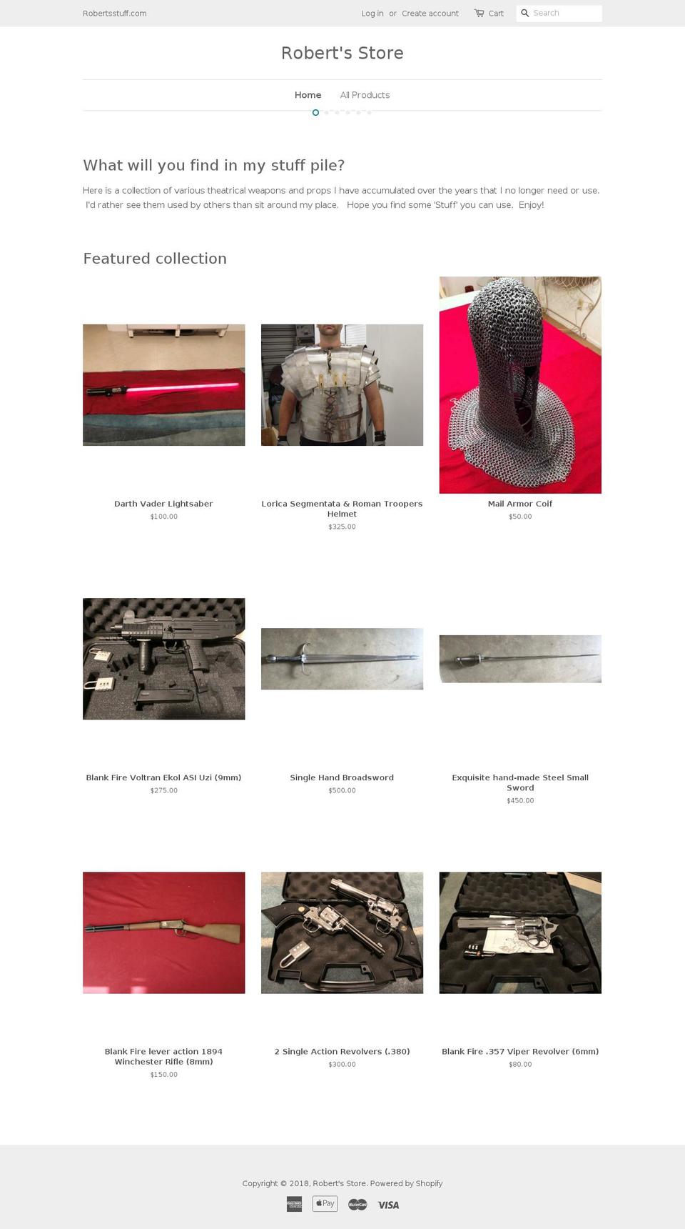 robertsstuff.com shopify website screenshot