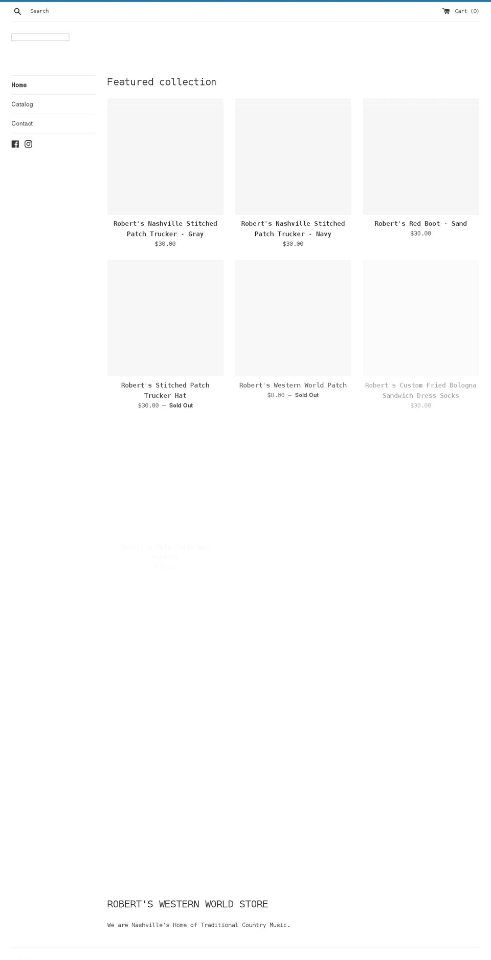 robertswesternworldstore.com shopify website screenshot