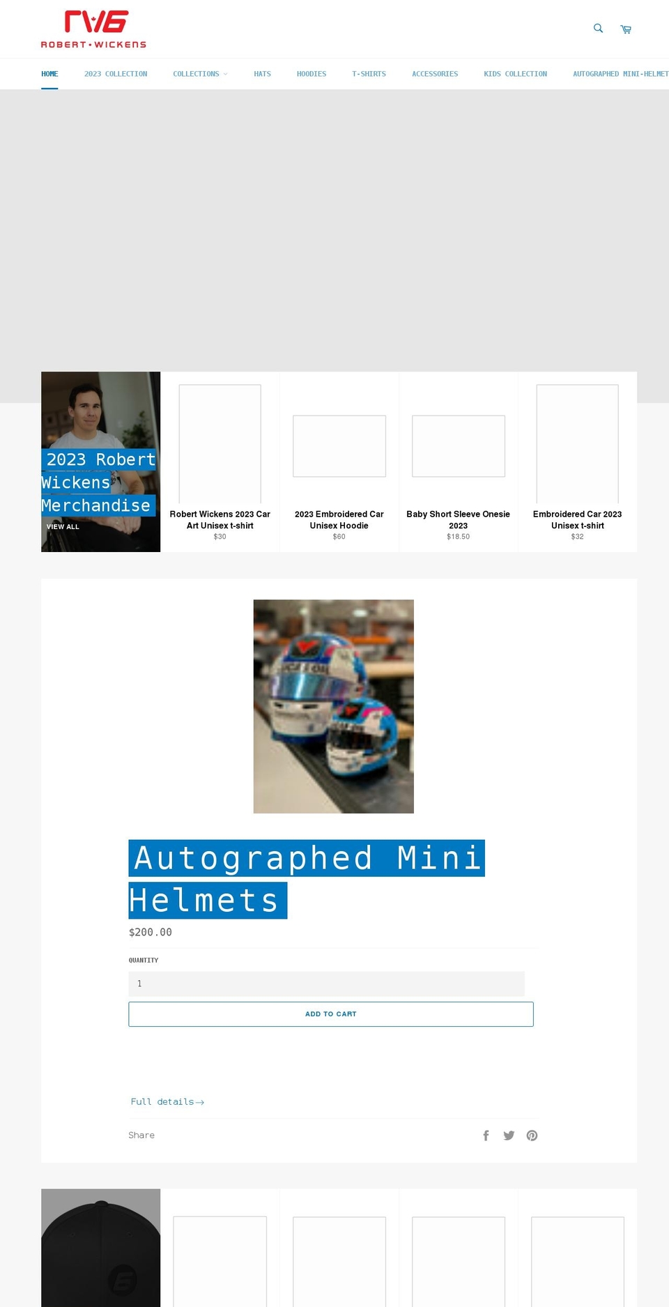 robertwickensmerch.com shopify website screenshot