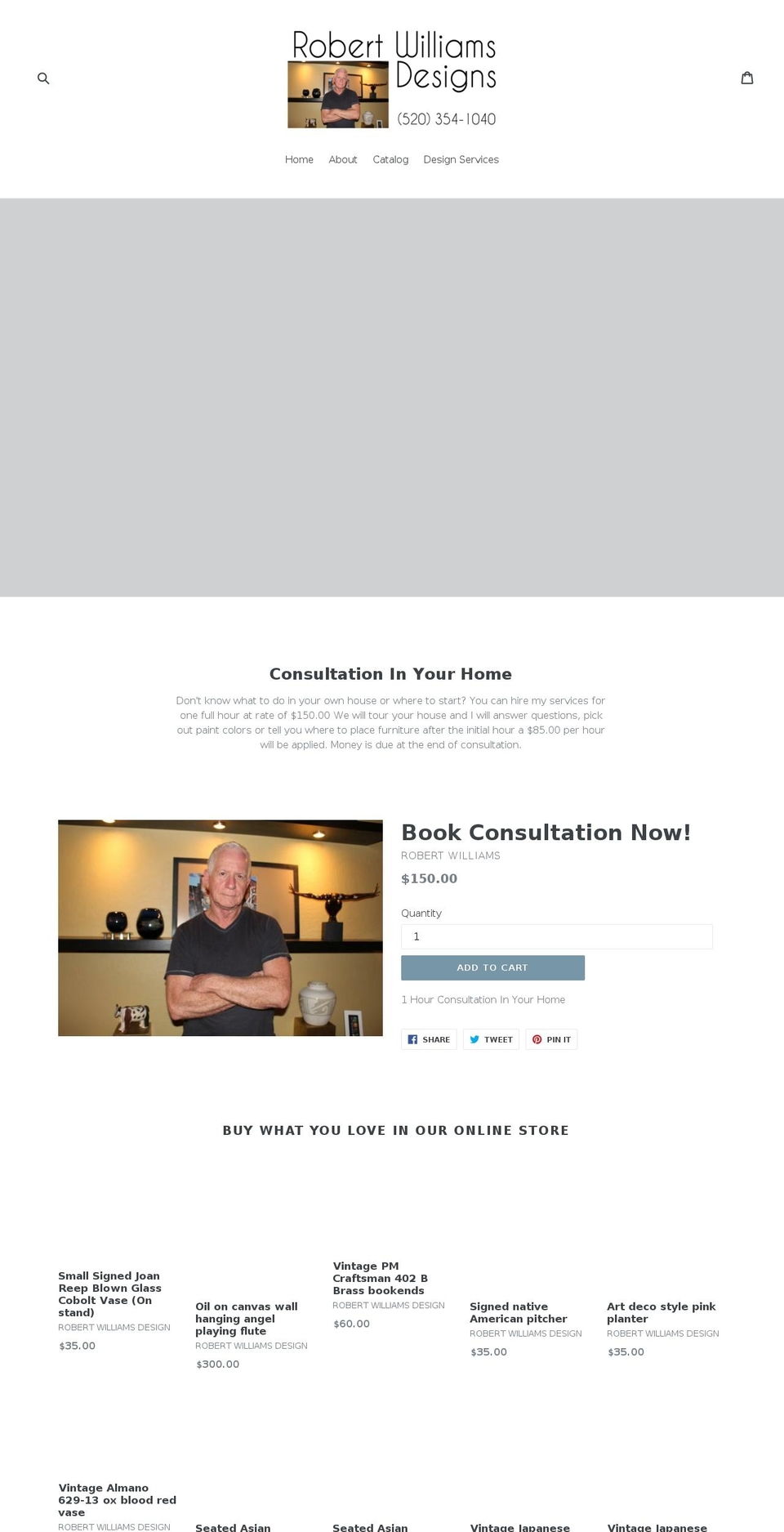 robertwilliamsdesign.com — Shopify storefront screenshot