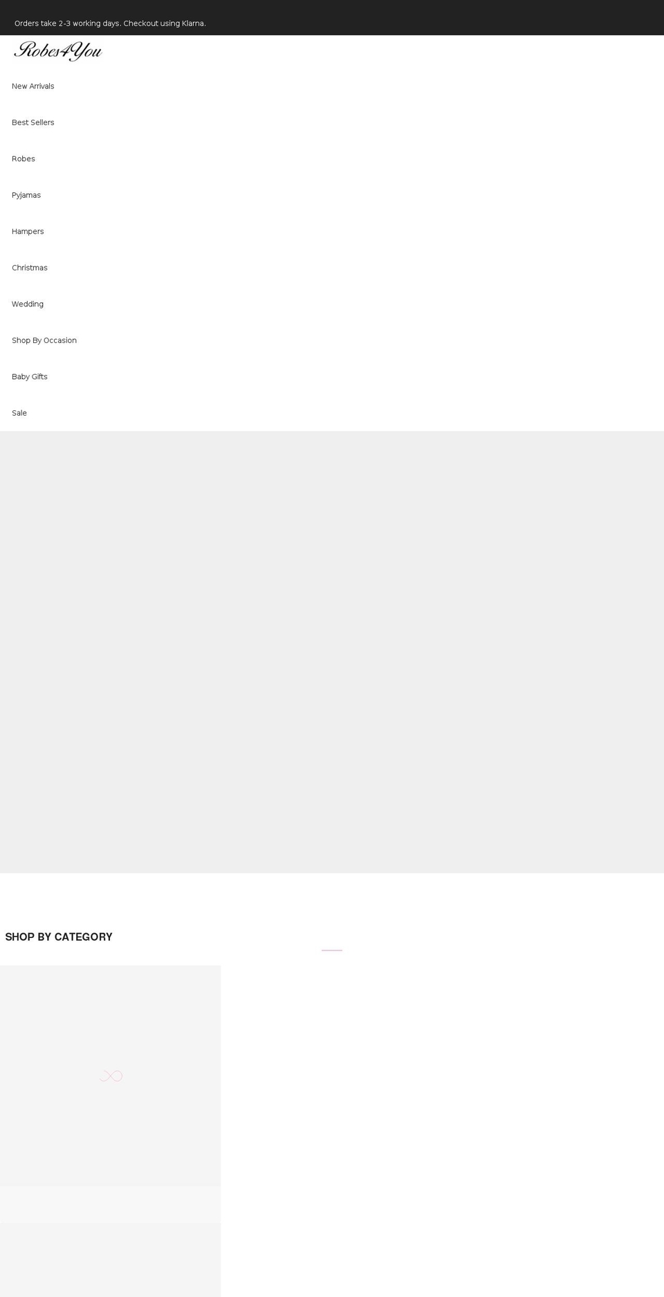 robes4you.co.uk shopify website screenshot