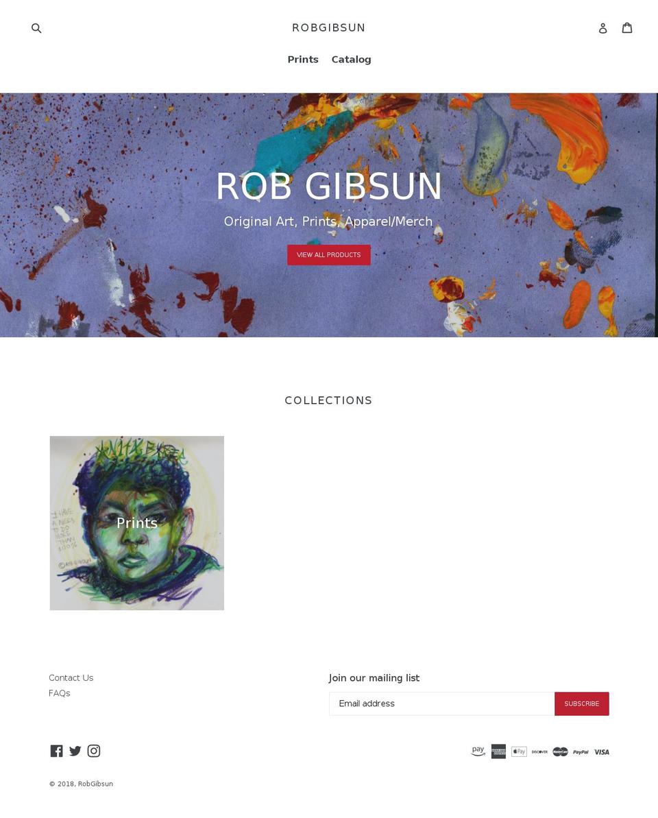 robgibsun.com shopify website screenshot