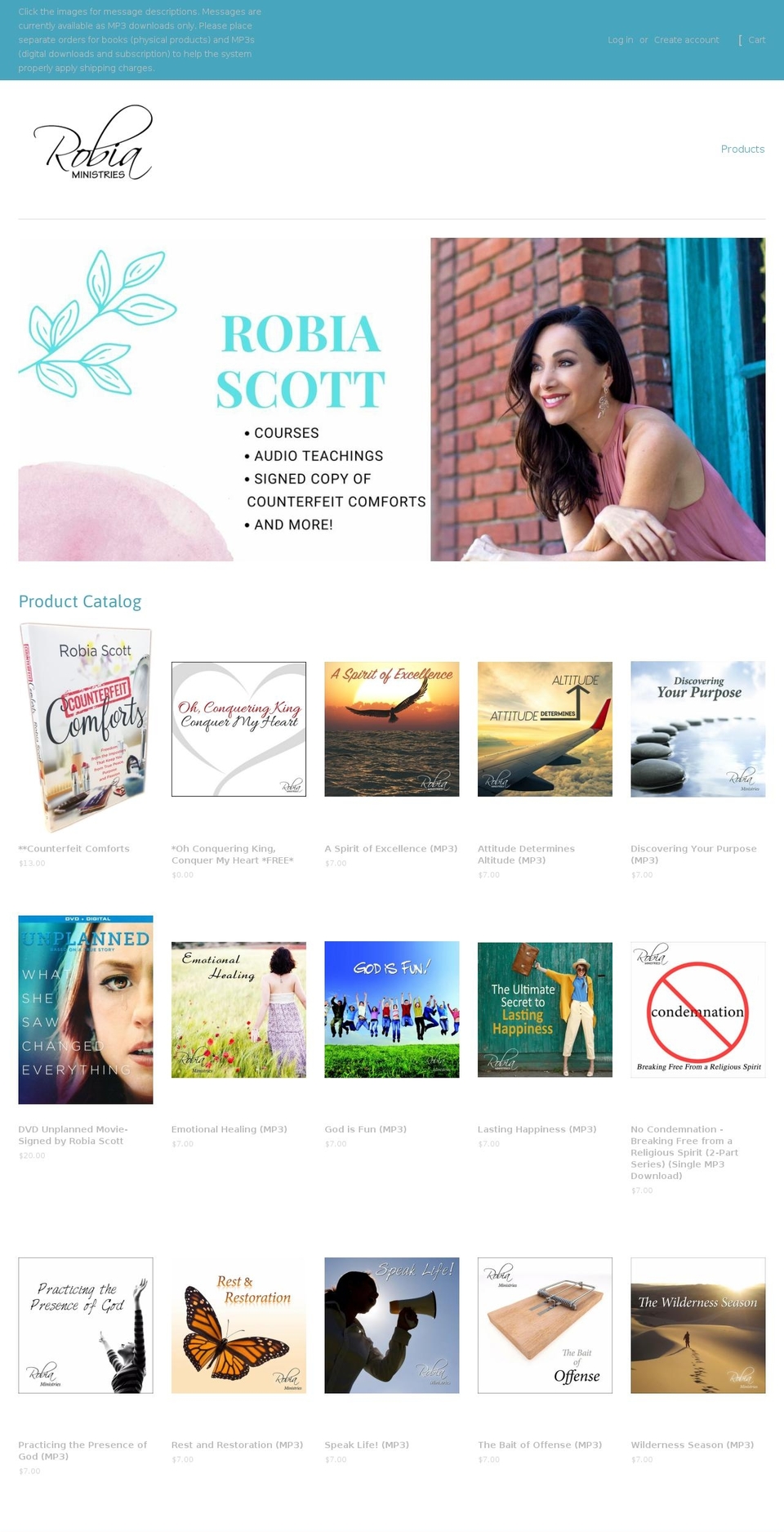 robia-ministries.myshopify.com shopify website screenshot