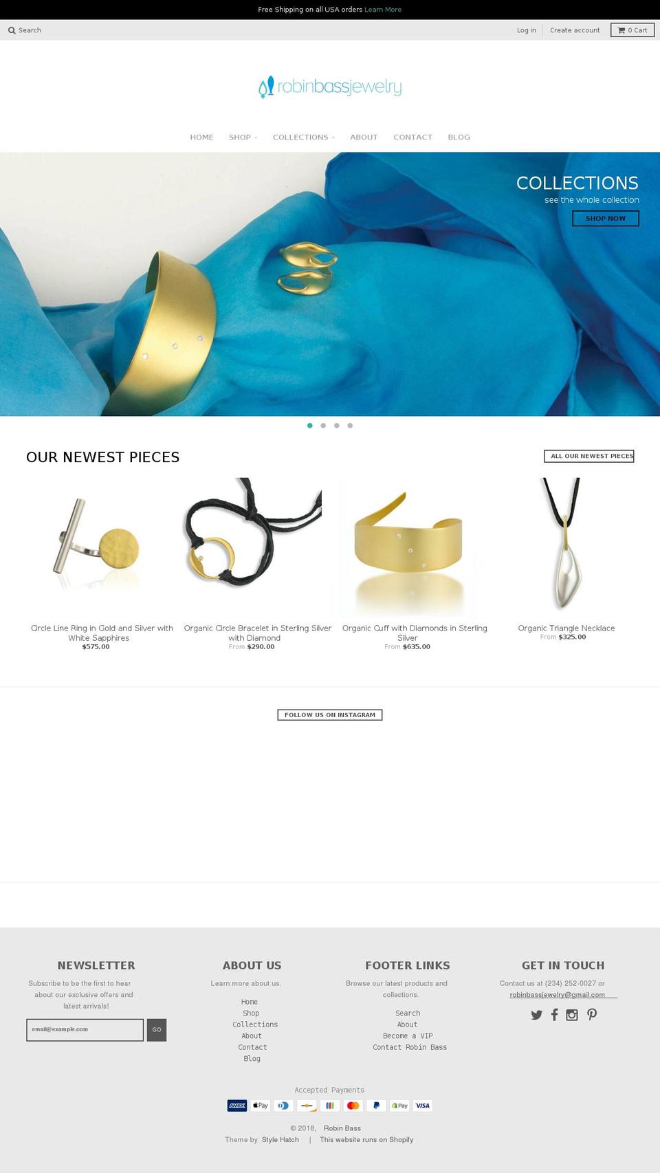 robinbassjewelry.com shopify website screenshot