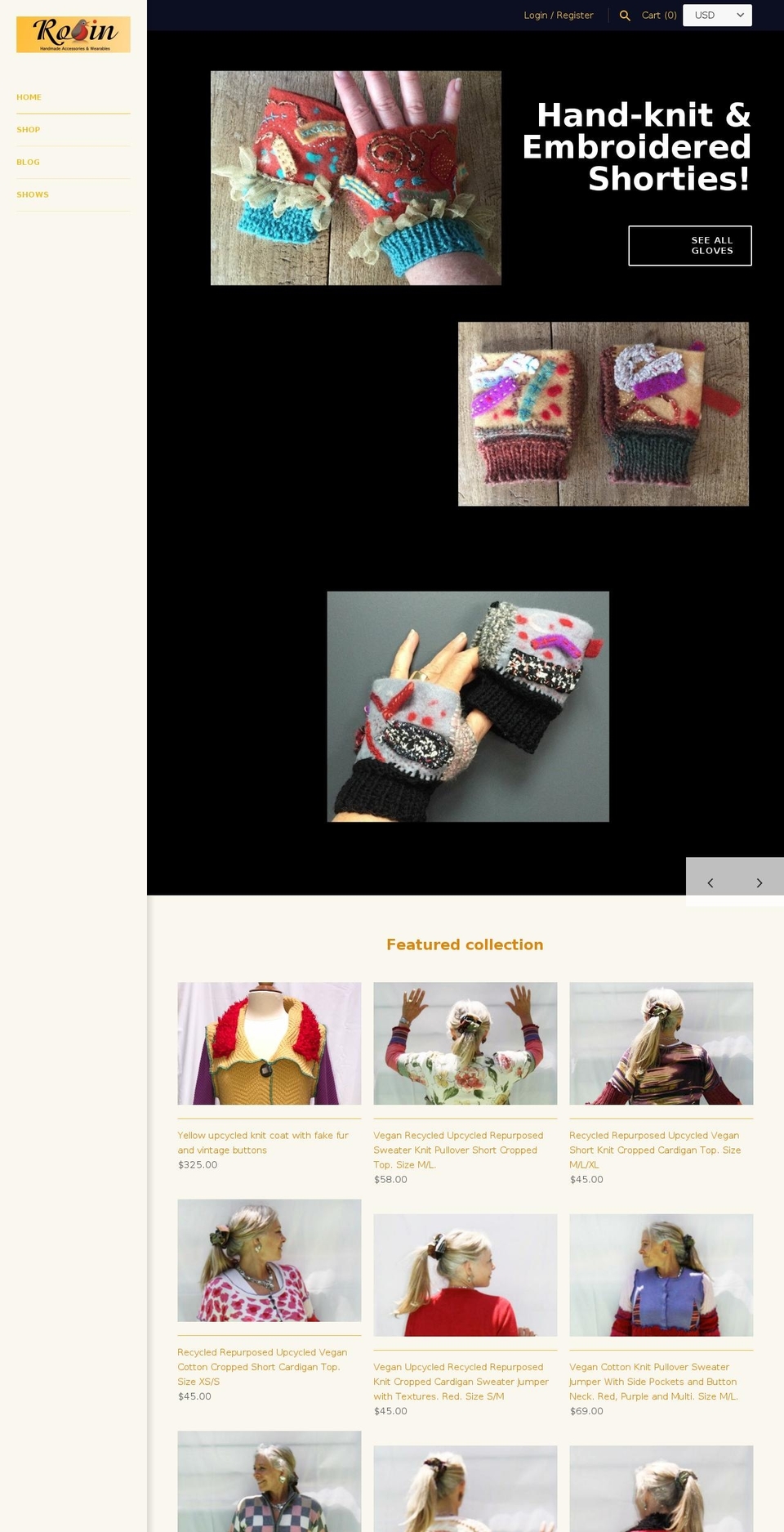 robinbrickell.com — Shopify storefront screenshot