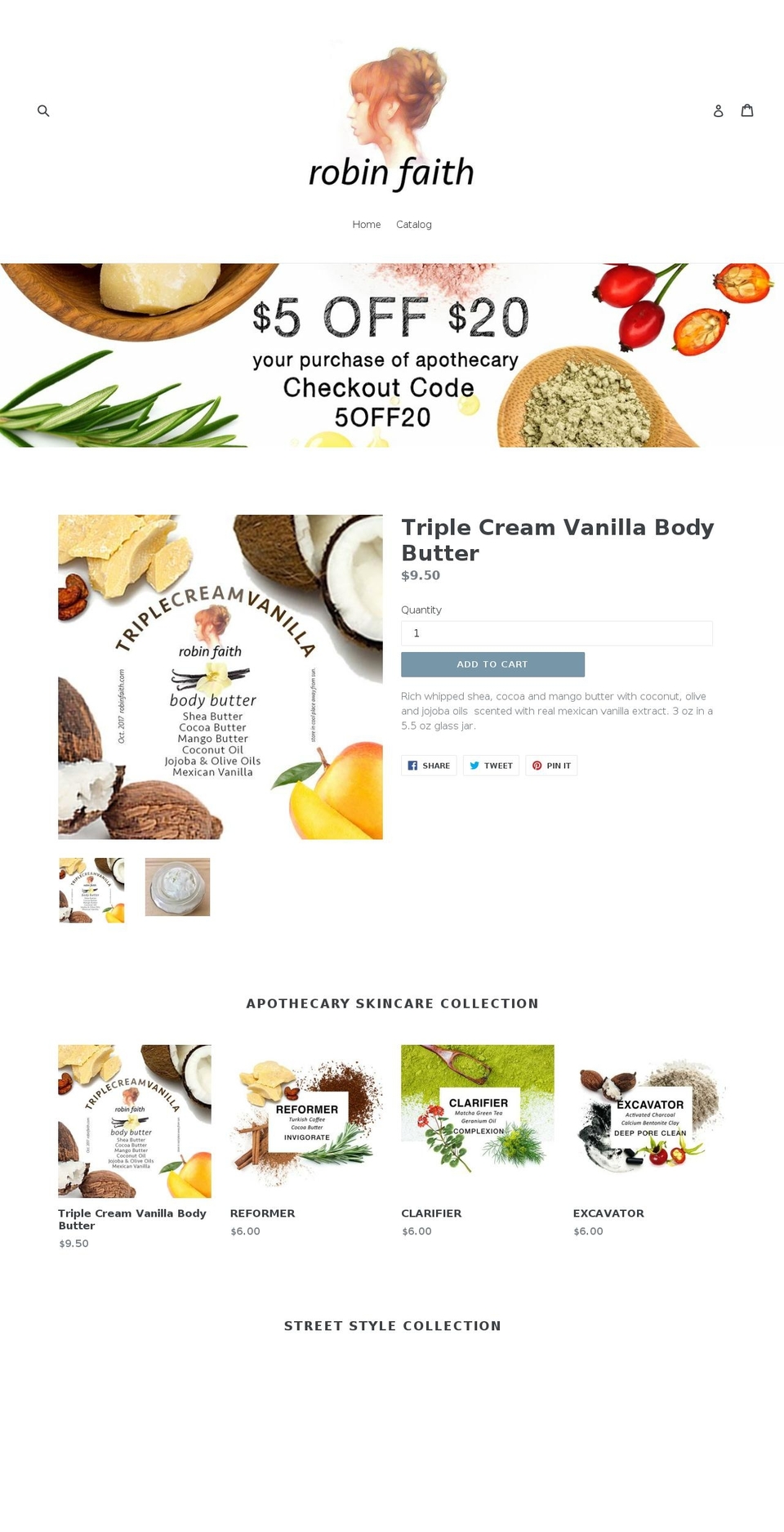 robinfaith.com — Shopify storefront screenshot