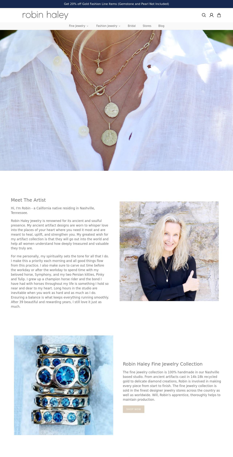 robinhaleyjewelry.com shopify website screenshot