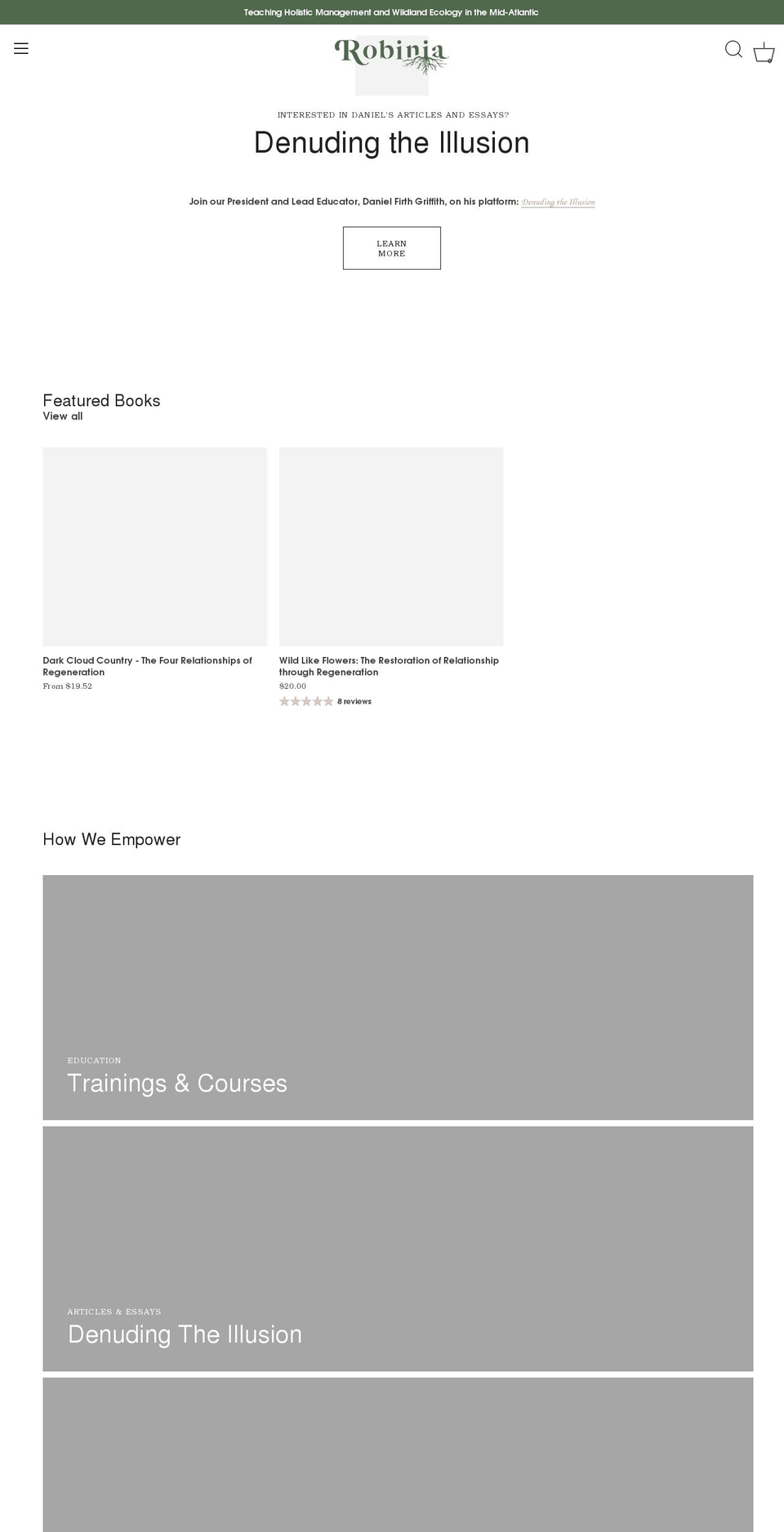 robiniainstitute.com shopify website screenshot