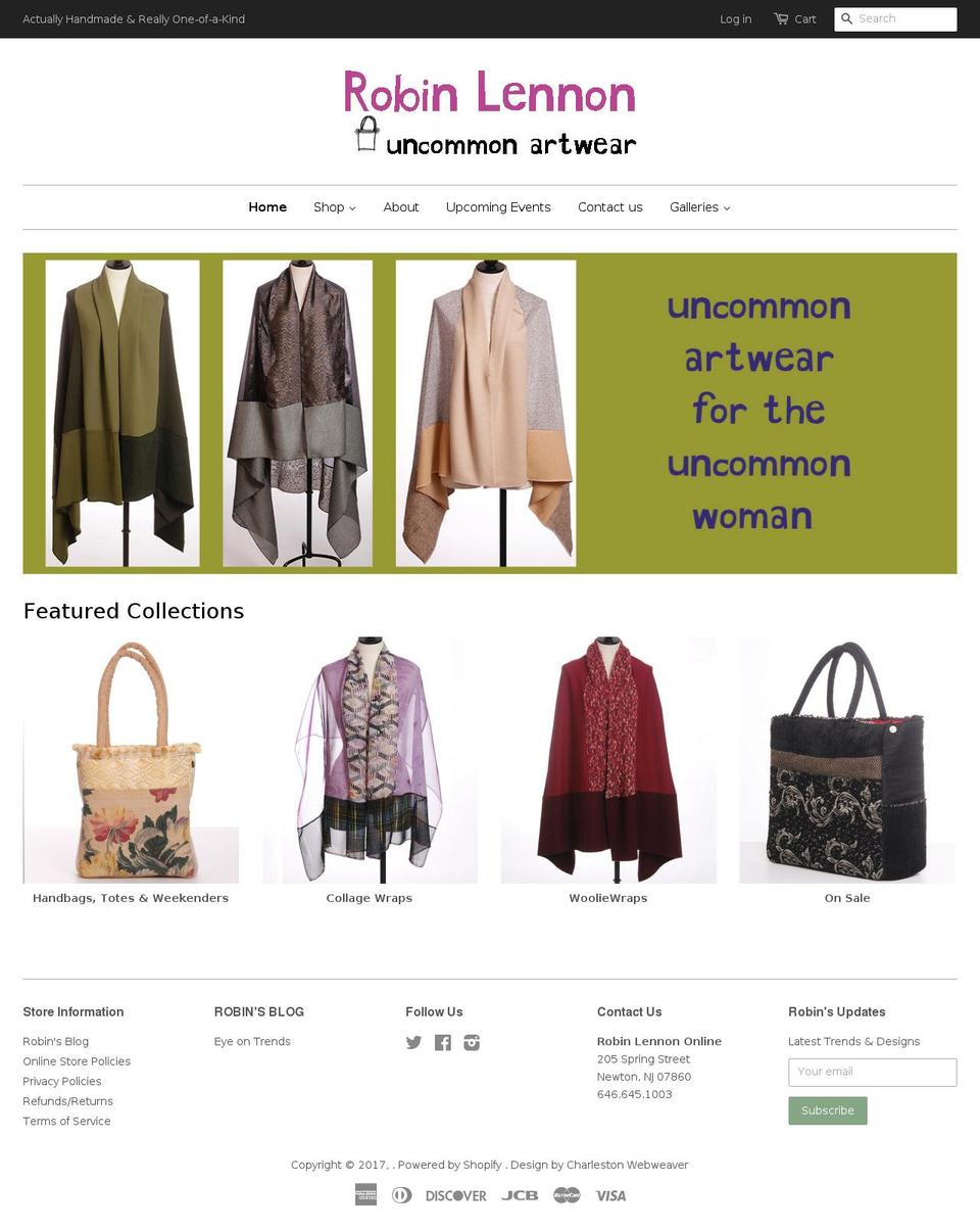 robinlennon.com shopify website screenshot
