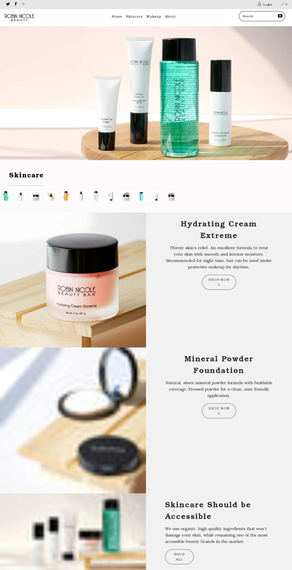 robinnicolebeauty.com shopify website screenshot