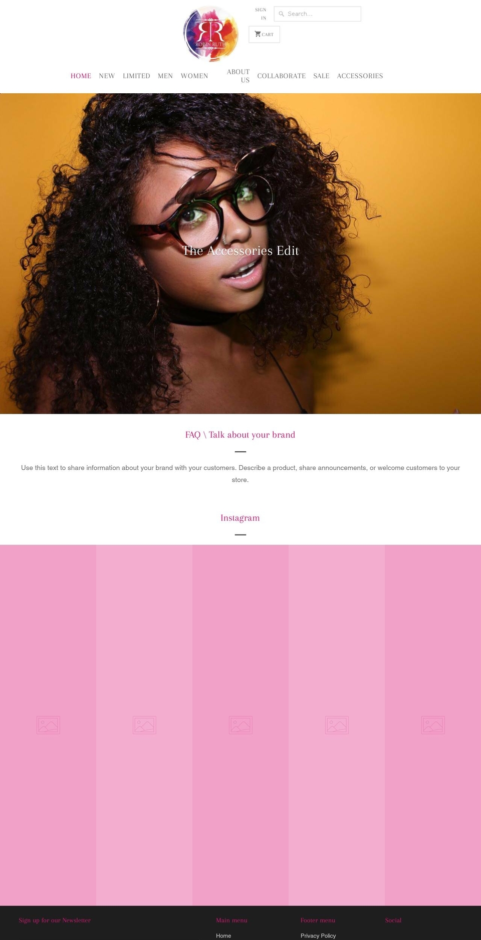 robinrutheyewear.com shopify website screenshot