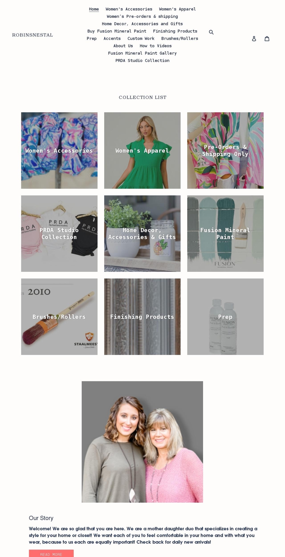 robinsnestal.com shopify website screenshot