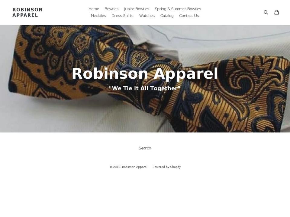 robinsonapparel.net shopify website screenshot