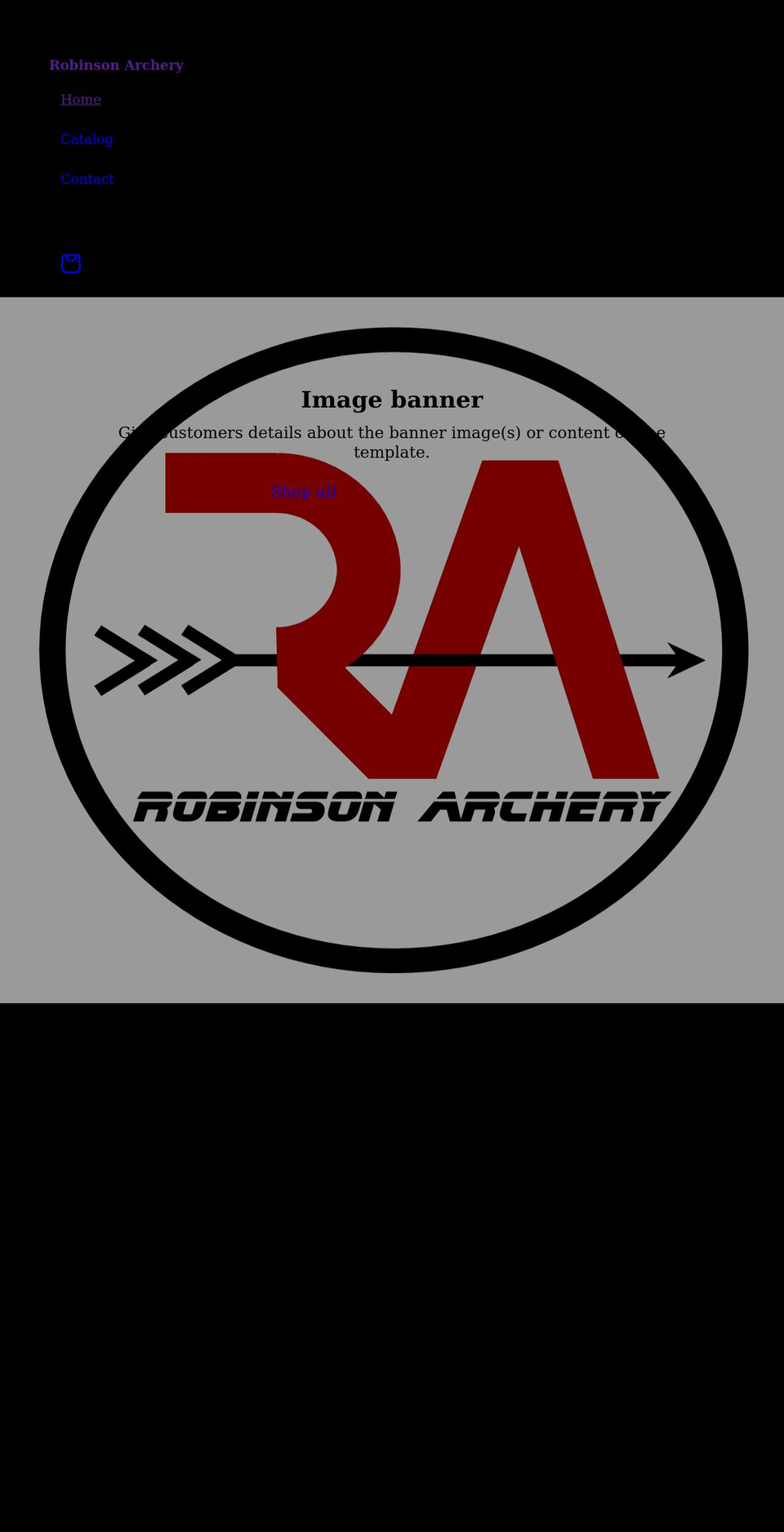 robinsonarchery.com shopify website screenshot