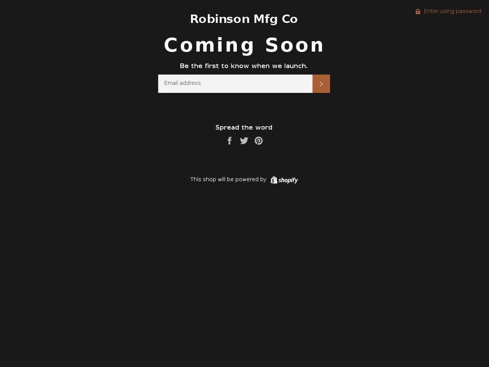 robinsonmfgco.com shopify website screenshot