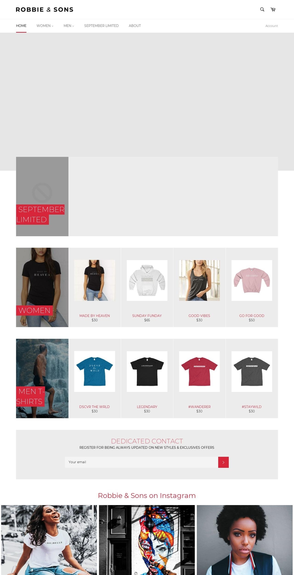 robinsonnades.com — Shopify storefront screenshot