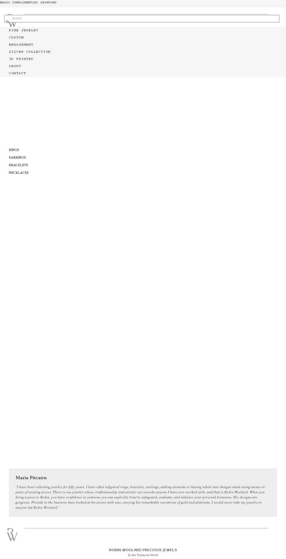 robinwoolard.com shopify website screenshot
