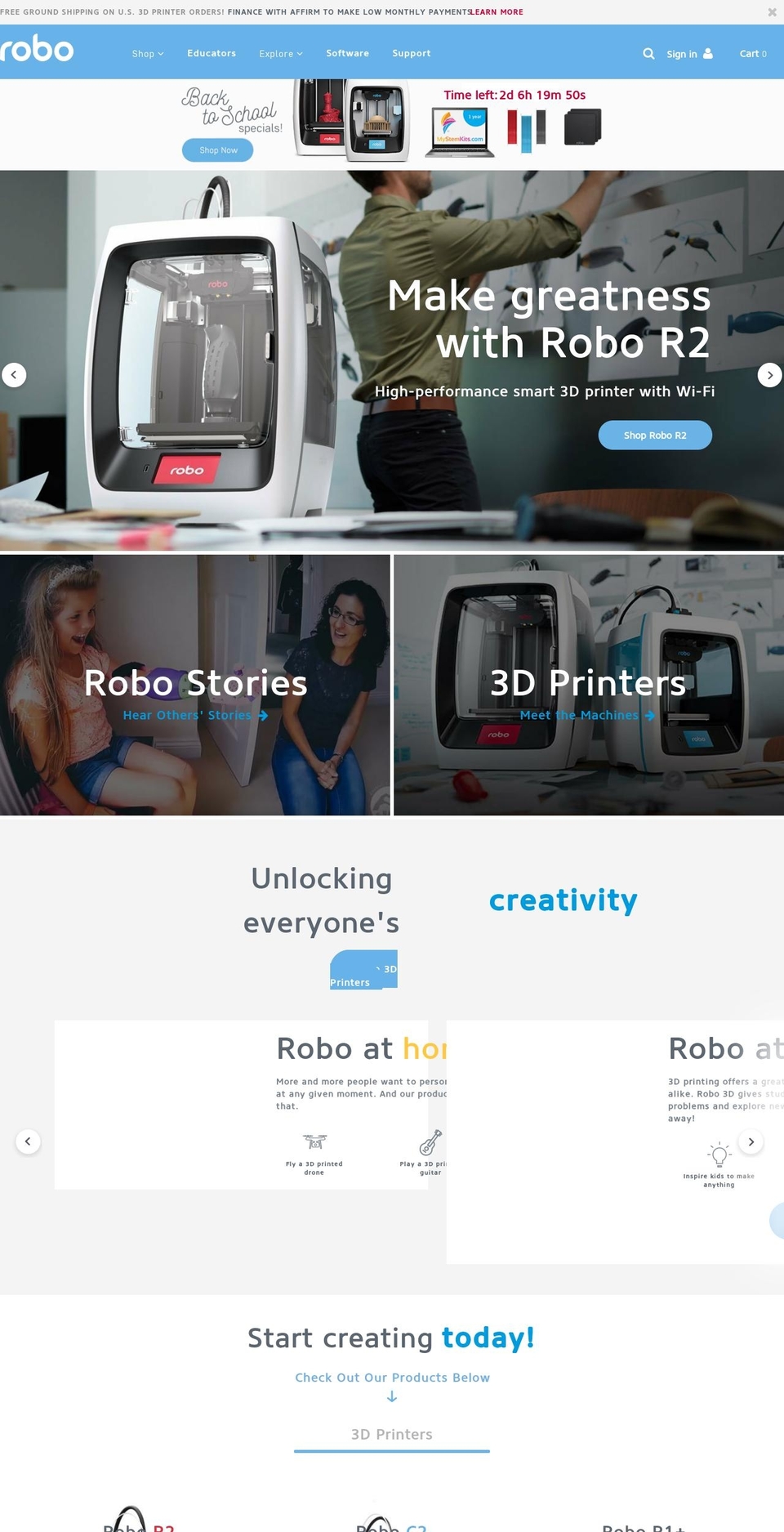 DO-Production Shopify theme site example robo3d.com