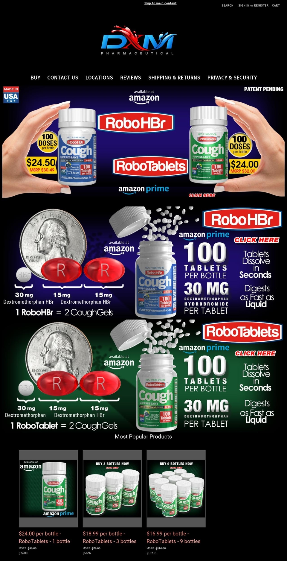 robocough.com — Shopify storefront screenshot