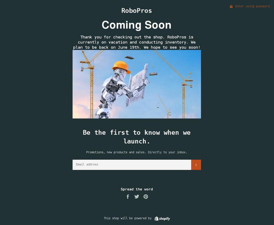 robopros4u.com shopify website screenshot