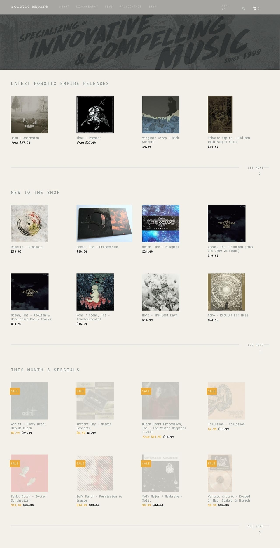 roboticempire.com — Shopify storefront screenshot