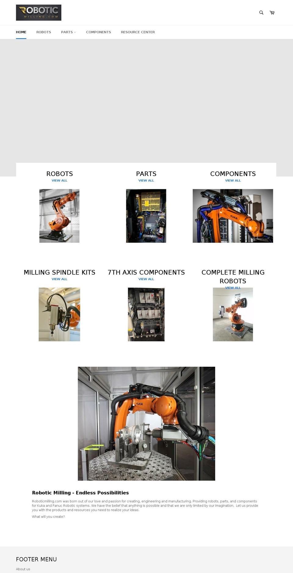 roboticmilling.com — Shopify storefront screenshot