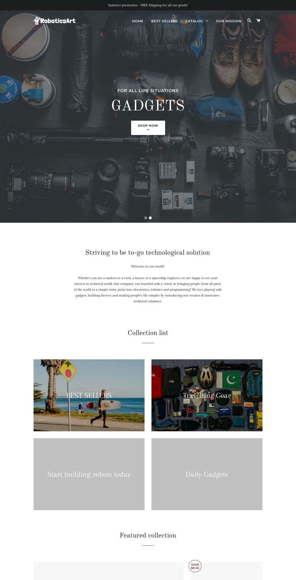 roboticsart.com — Shopify storefront screenshot