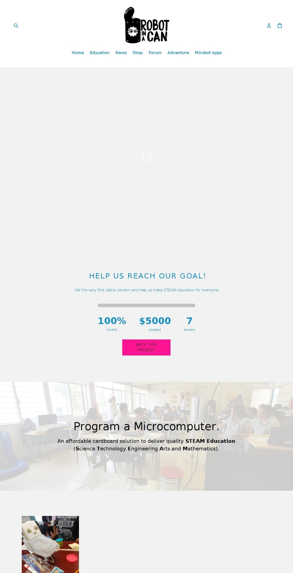 robotinacan.com shopify website screenshot