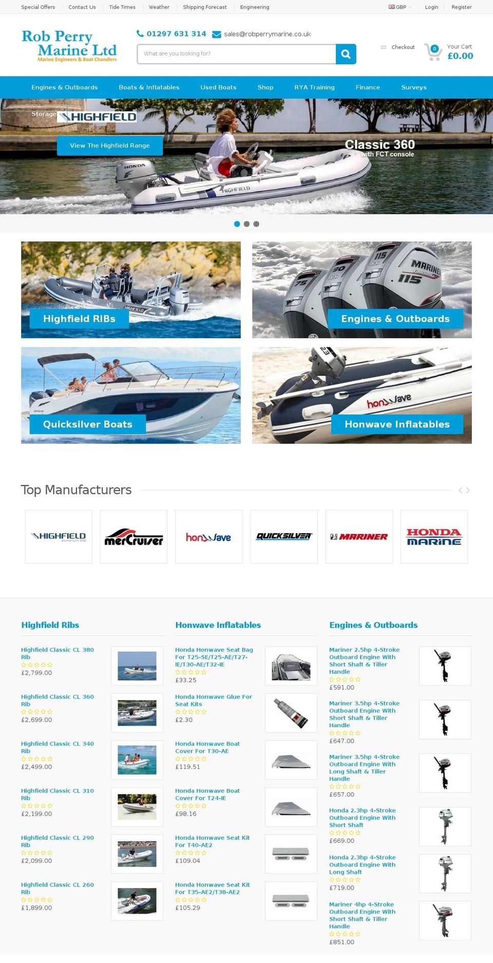 robperrymarine.co.uk shopify website screenshot