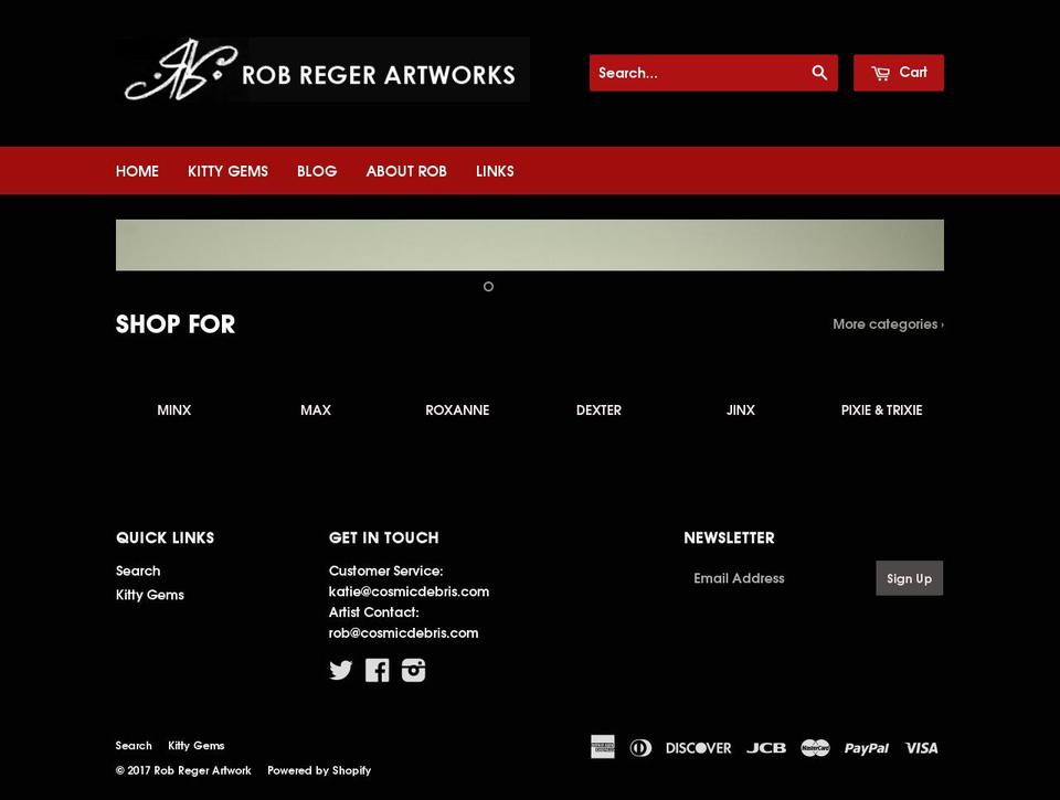 robregerart.com shopify website screenshot