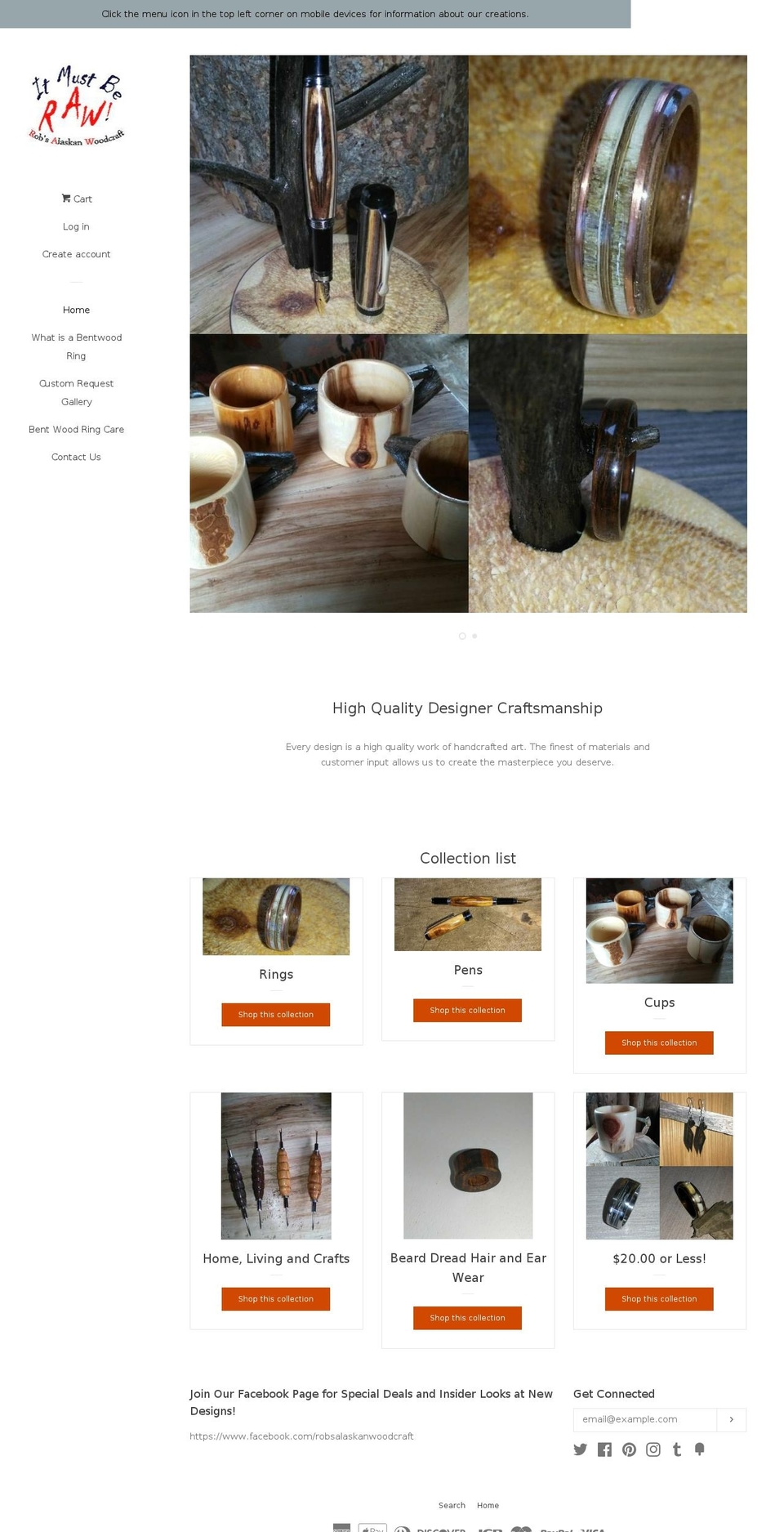 robsalaskanwoodcraft.com — Shopify storefront screenshot