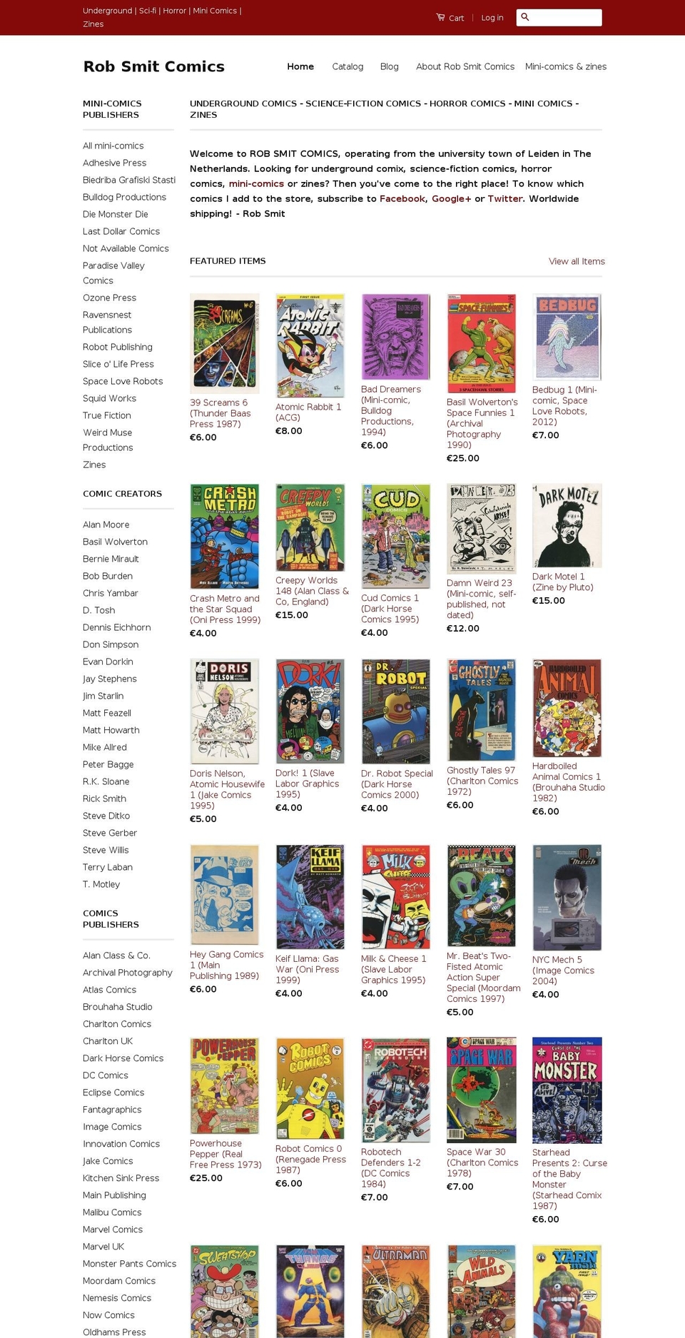 robsmitcomics.com shopify website screenshot