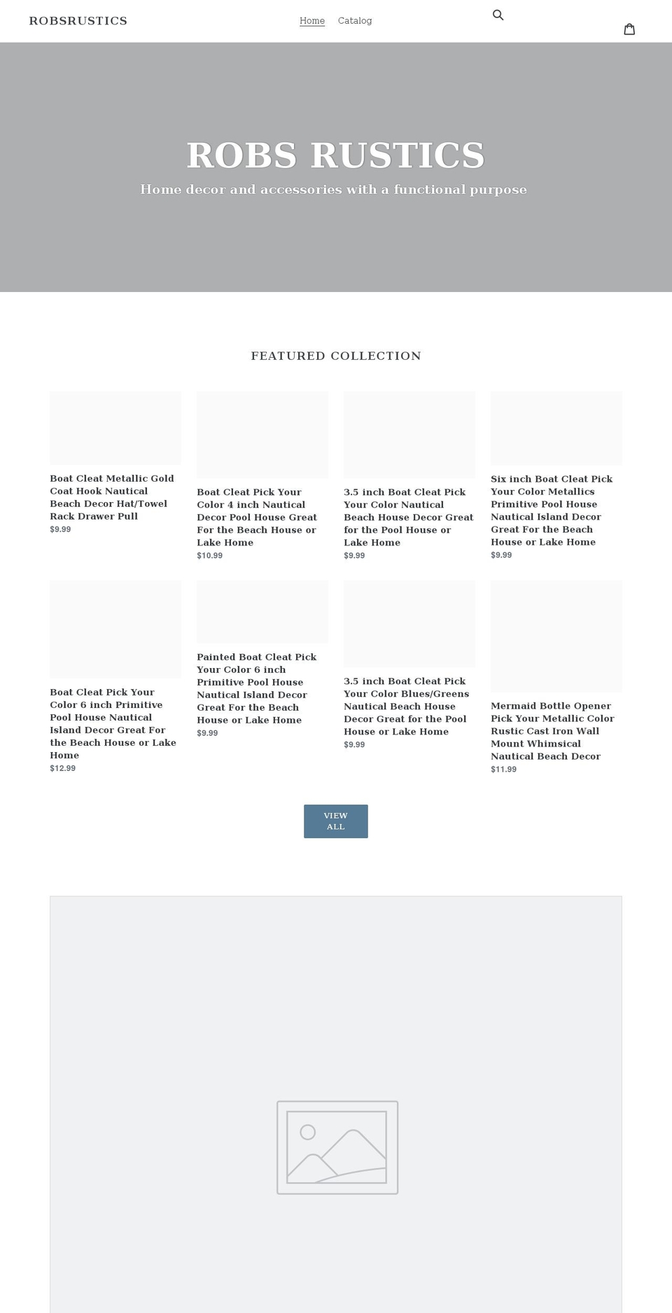 robsrustics.com shopify website screenshot