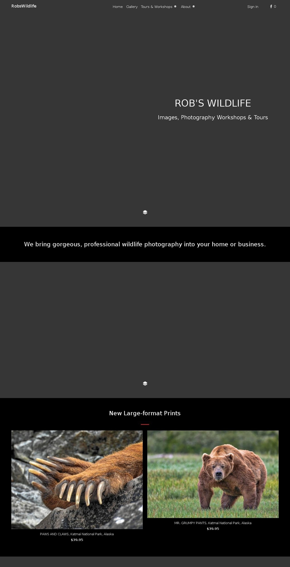 robswildlifephotography.com — Shopify storefront screenshot