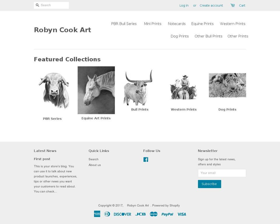 robyncookart.com shopify website screenshot