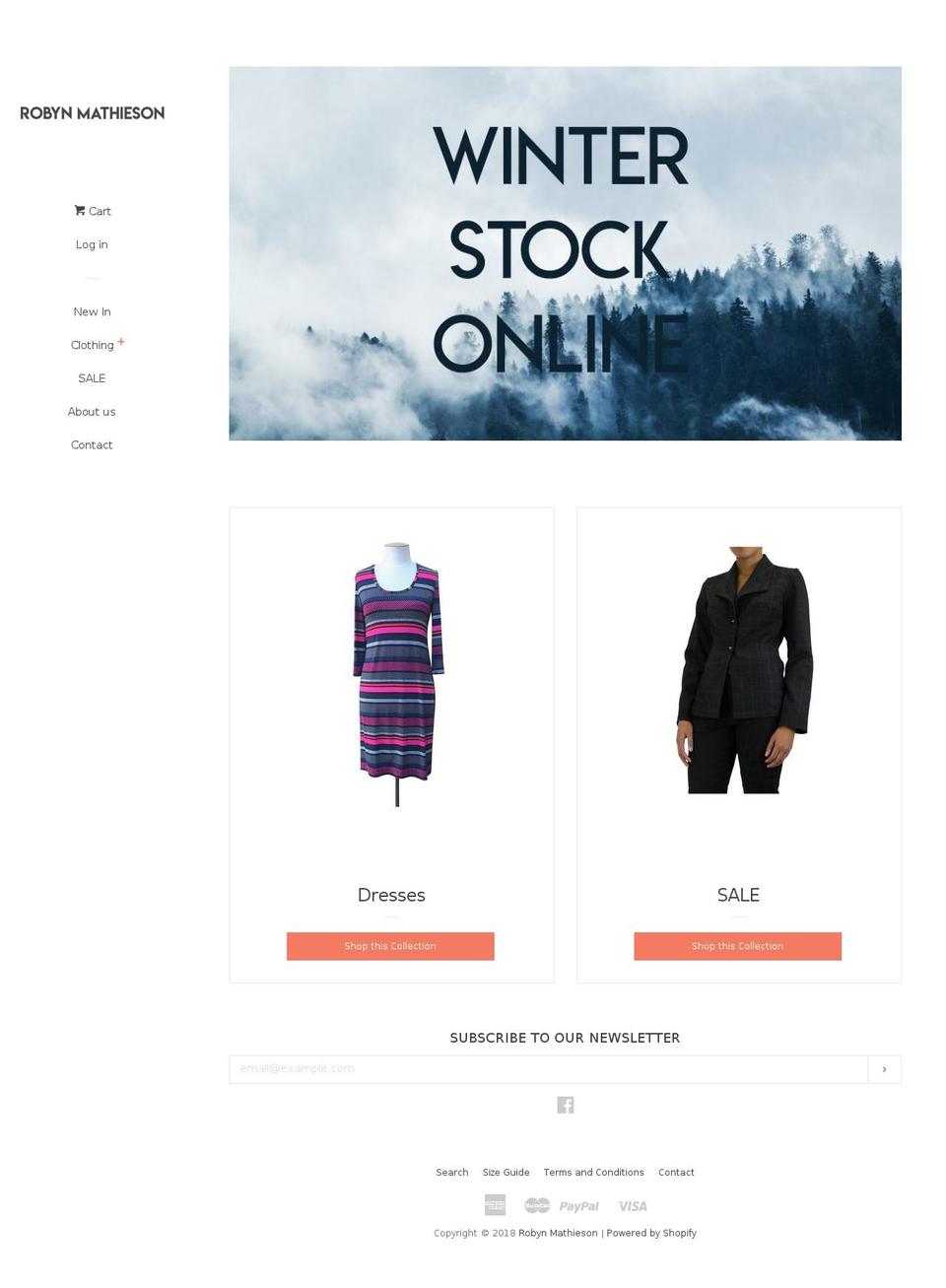 robynmathieson.co.nz shopify website screenshot