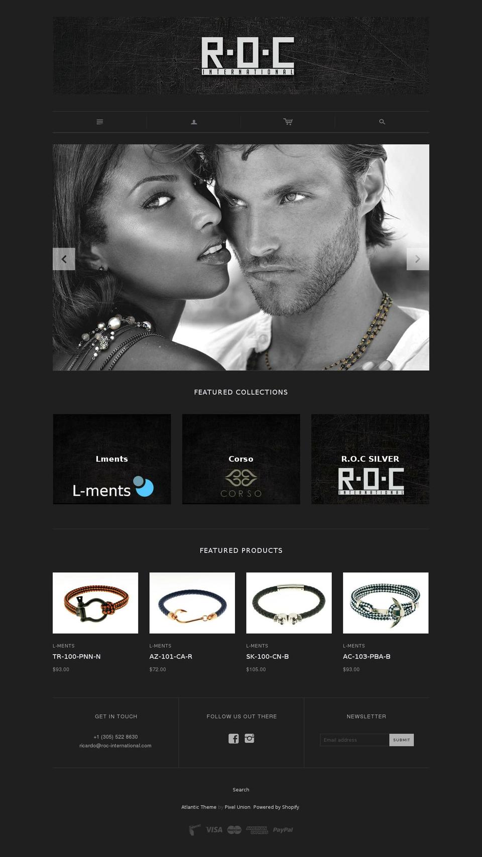 roc-internacional.com shopify website screenshot